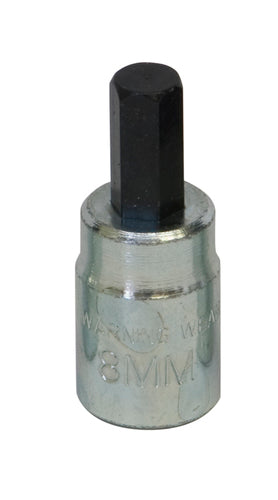 Socket Bit: 3/8 in Drive, 8mm Hex Tip