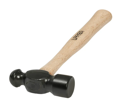 Ball Pein Hammer: Wood, Steel, 16oz, 30 mm face