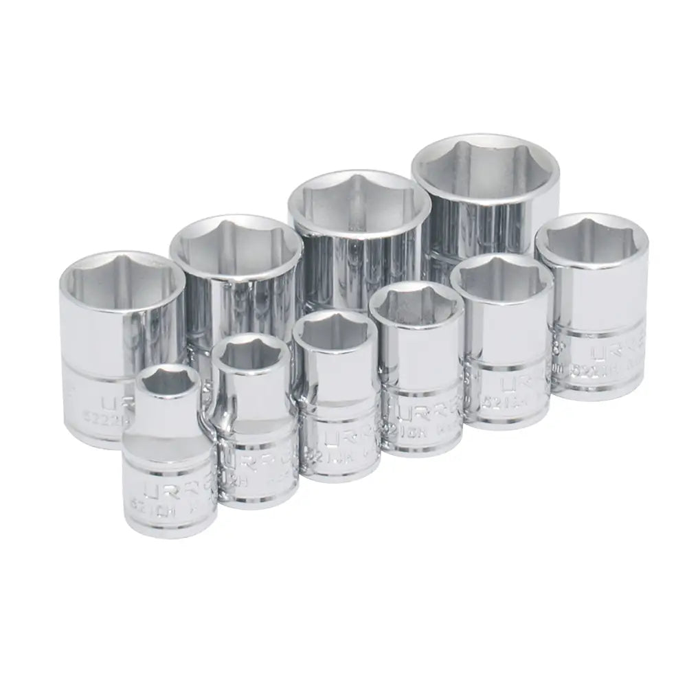 Socket Set: 3/8 in Drive Size, 10 Pieces, 5/16 to 7/8 Socket Size